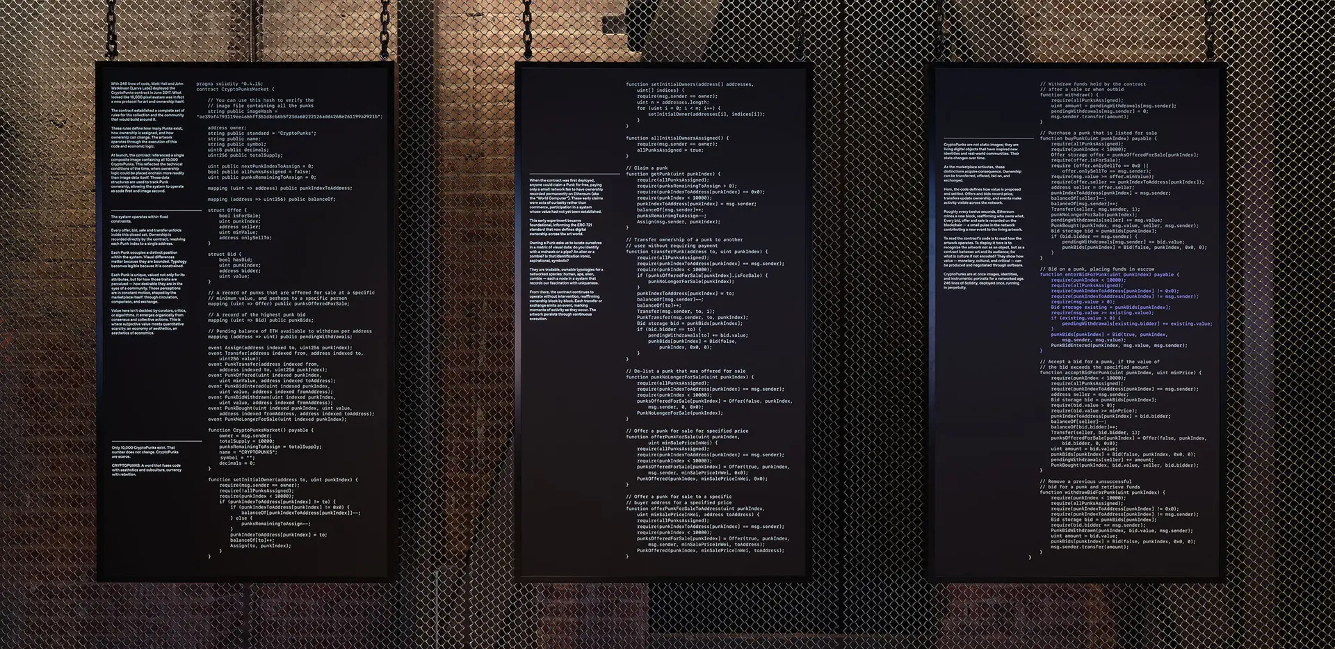 Suspended Code Panels